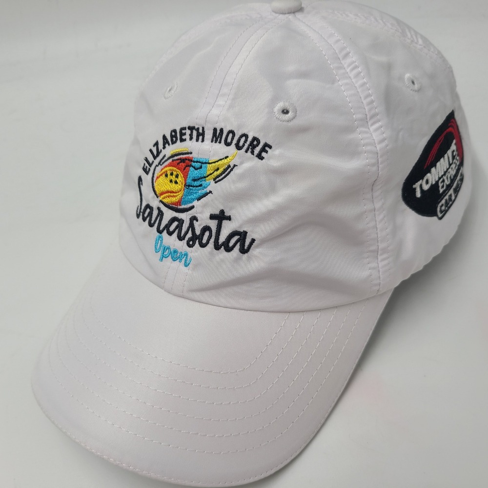Elizabeth Moore Sarasota Open Hat Adjustable White Tennis Tournament Casual Men